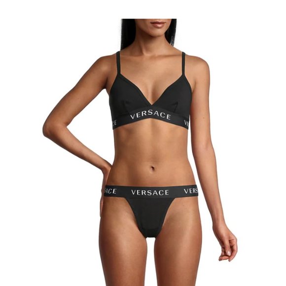 NEW Versace Logo Triangle Bralette  SIZE 2 - Picture 3 of 3